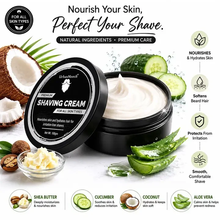 Set of Shaving Cream & Brush, Brown