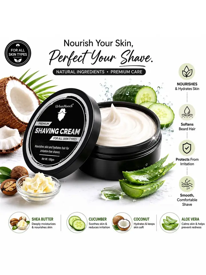 Set of Shaving Cream & Brush, Brown
