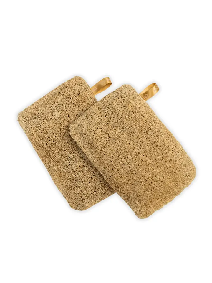 Set Of 2 Sun Dried Loofah, Brown