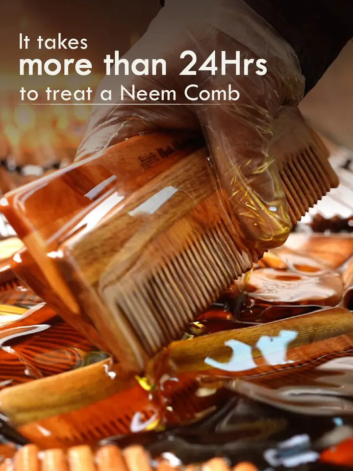 Kacchi Neem Wooden Comb, Brown