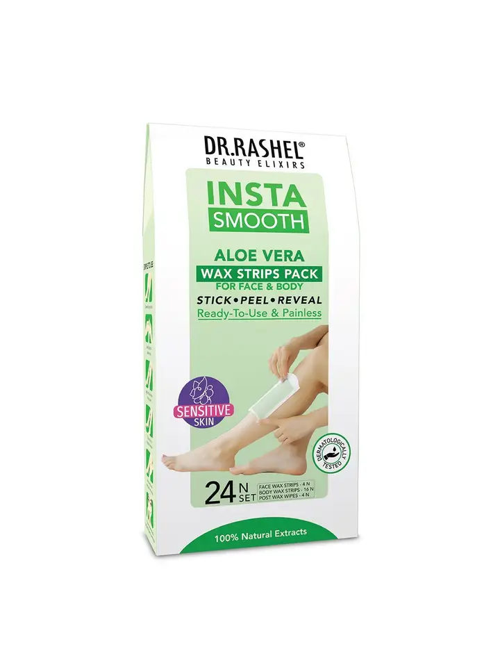 Aloe Vera Wax Strips- 24 Strip, Green