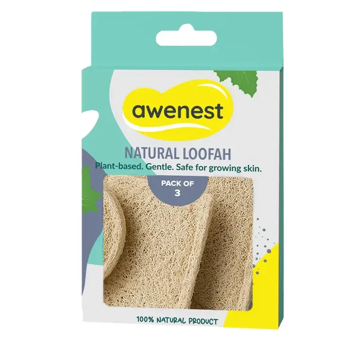 3-Pcs Gentle Natural Loofahs, Cream