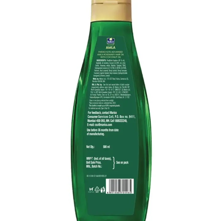 Amla Rosemary Hair Oil 500ml, Green