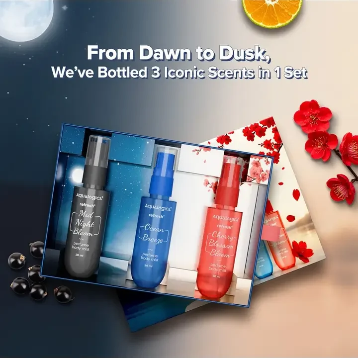 Set of 3 Refresh+ Body Mist, Transparent