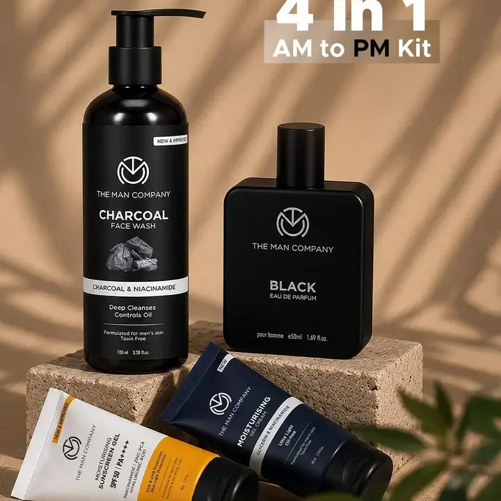 4Pc Hustle & Groom Kit for Men, Black