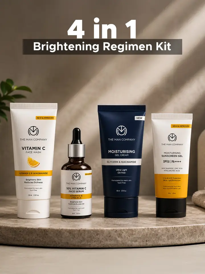 4pcs Brightening Combo For Men, Black