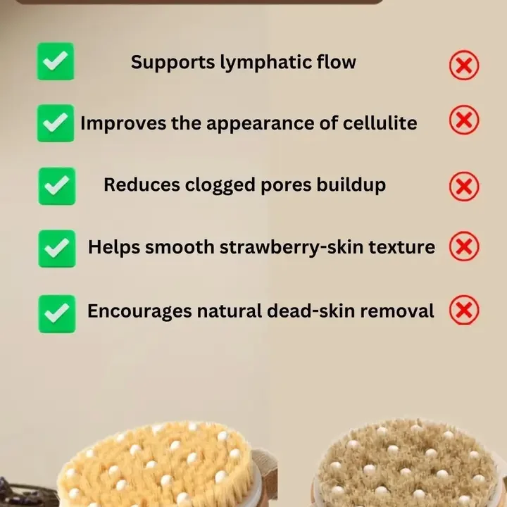 Dry Body Brush for Exfoliation, Brown